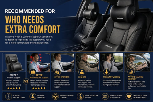 MASOFE Car Neck & Lumbar Support Cushion Set