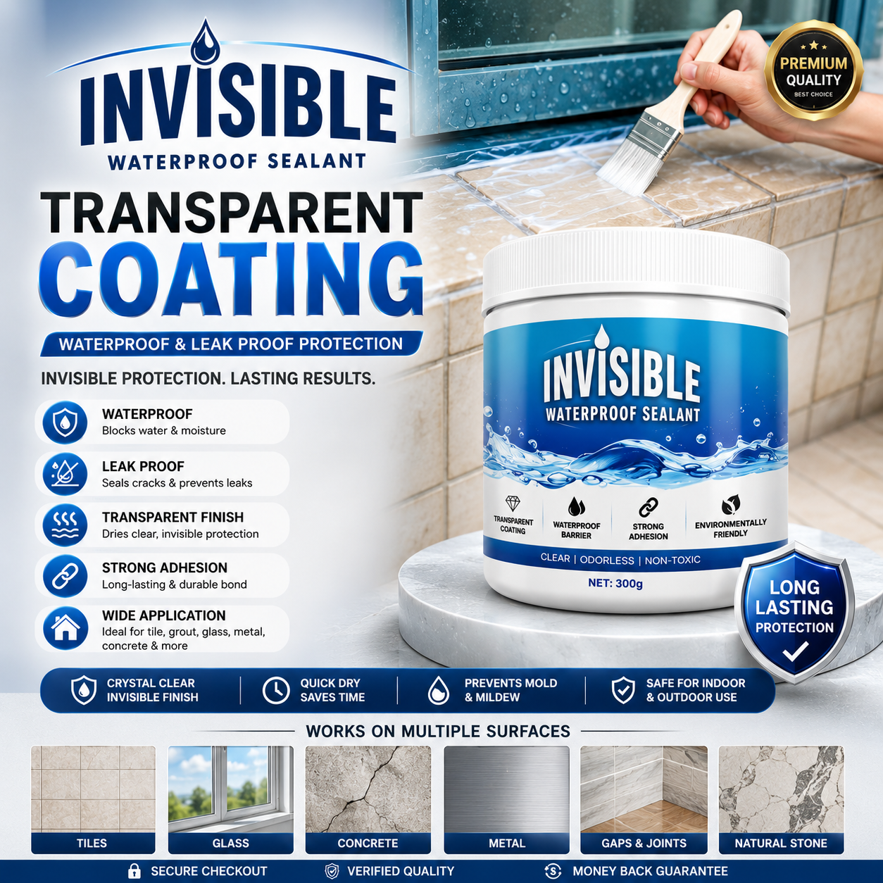 Transparent Waterproof & Leak Proof Coating